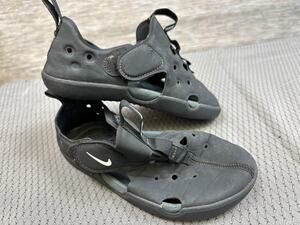 Nike Fisherman Sandals Shoes Kids Size 10 Black Hook Loop Water Beach Walking